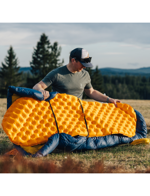 Patizon dekenmodel slaapzak G Quilt 350 Poseidon - Golden Yellow 200 -5°C - Blauw