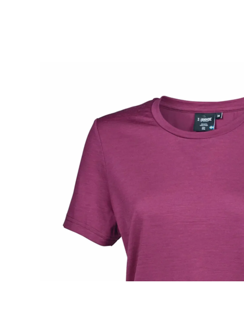 Camiseta Ivanhoe UW Cilla Lilac para mujer - 100% lana merino - Rosa