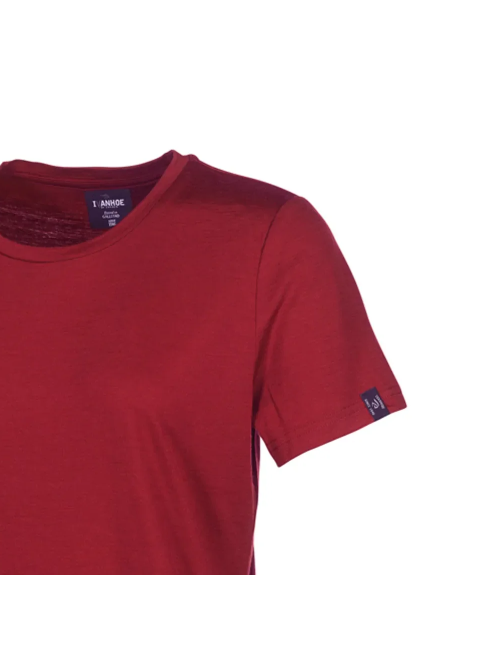 Ivanhoe t-shirt UW Cilla Royal Cherry für Frauen - 100% Merinowolle - Rot