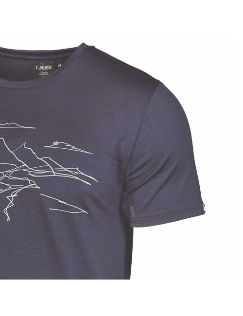 Ivanhoe T-Shirt UW Ceasar Mountain für Herren - 100% extra feine Merinowolle - Blau