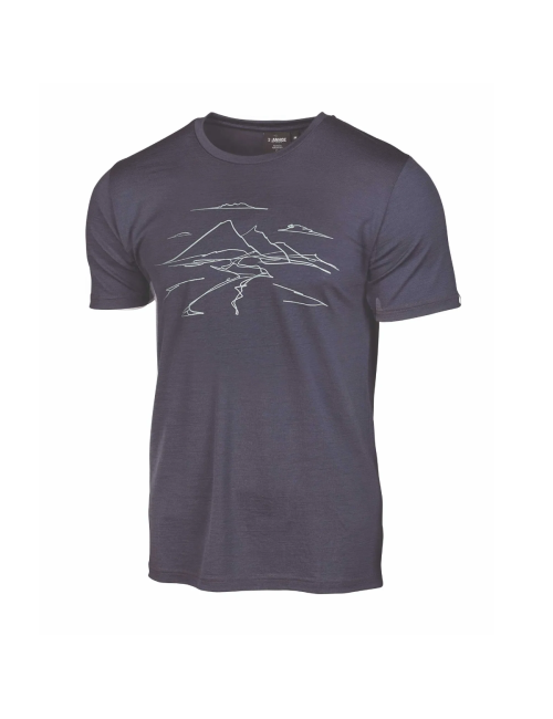 Ivanhoe T-Shirt UW Ceasar Mountain für Herren - 100% extra feine Merinowolle - Blau