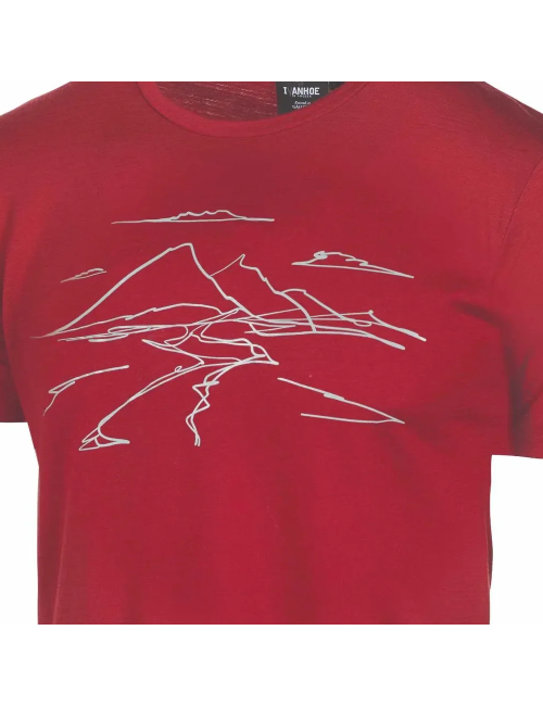 Maglietta Ivanhoe UW Ceasar Mountain per uomo - 100% lana merino extra fine - Rosso
