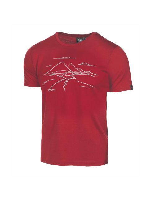 Ivanhoe T-Shirt UW Ceasar Mountain für Herren - 100% extra feine Merinowolle - Rot