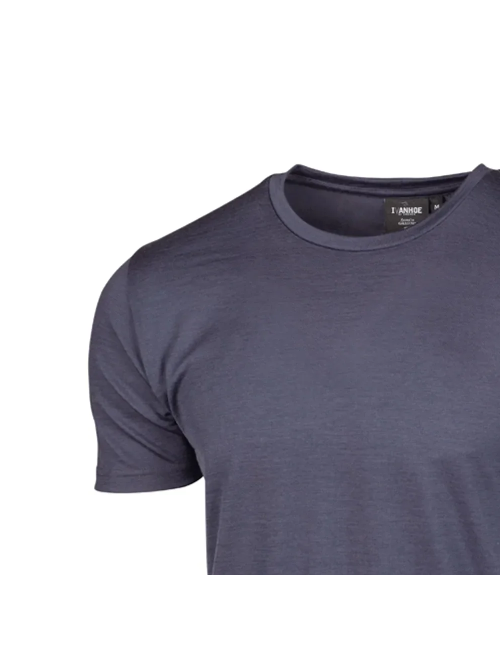 Ivanhoe T-Shirt UW Ceasar für Herren - 100% extra feine Merinowolle - Steel Blue