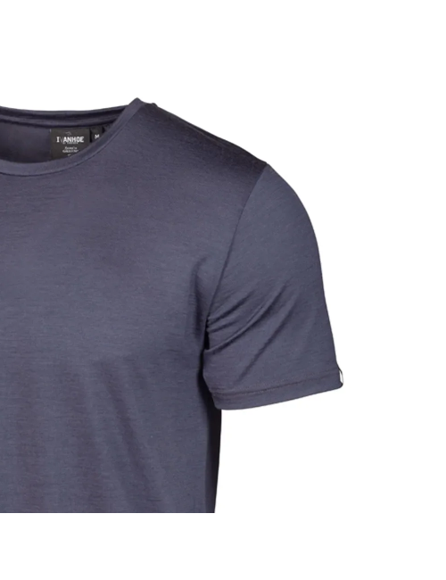 T-shirt Ivanhoe UW Ceasar per uomo - 100% lana merino extra fine - Blu acciaio
