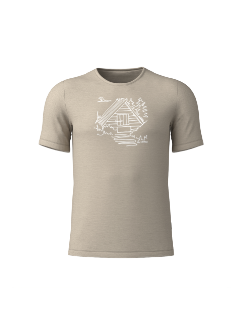 Loeffler shirt manches courtes M Printshirt Cottage Merino Tencel™ Sahara - Beige