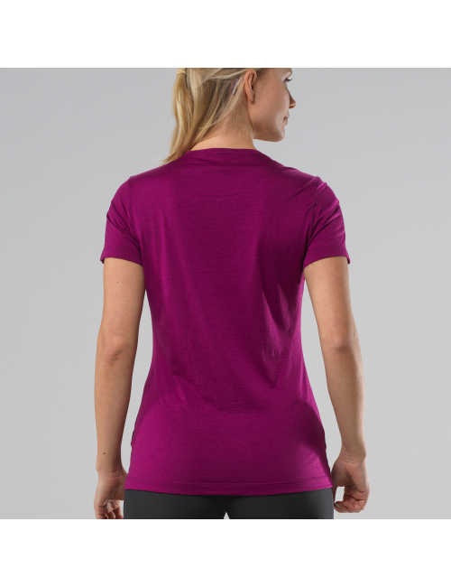Loeffler Hemd kurzarm W Merino Light Bordeaux - Rot