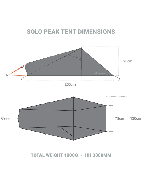 LifeSystems Solo Peak – 1-person tent – Grey