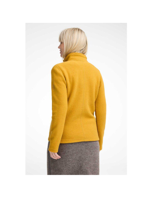 Gilet en laine à fermeture éclair intégrale pour femme Ivanhoe « Beata Autumn Blaze » - Jaune