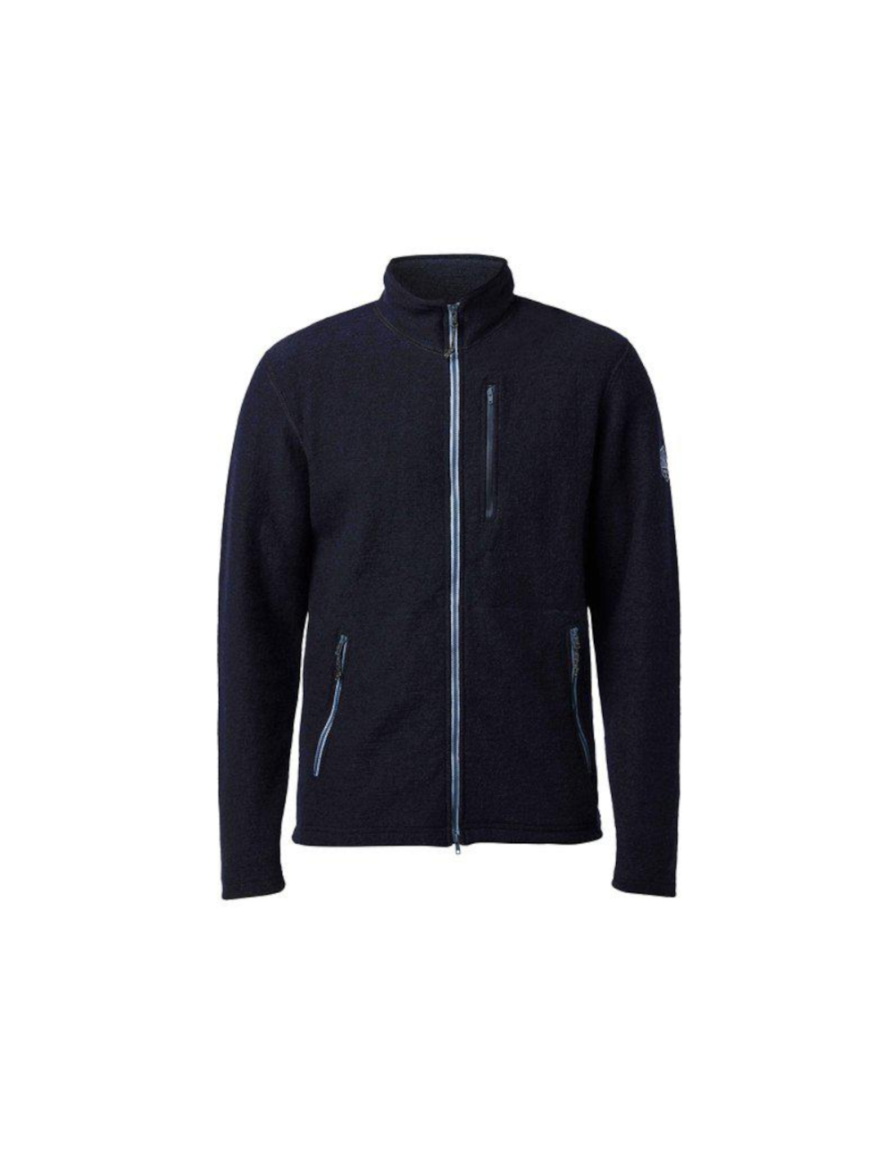 Cardigan Ivanhoe Louie Full Zip Navy - laine bouillie légère - Bleu