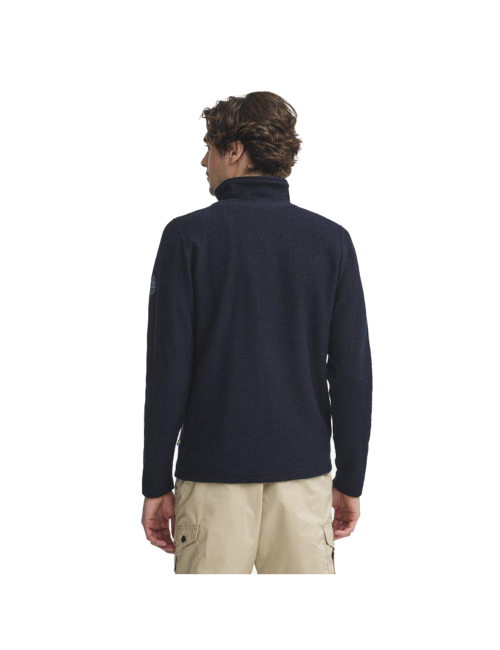 Cardigan Ivanhoe Louie Full Zip Navy - laine bouillie légère - Bleu
