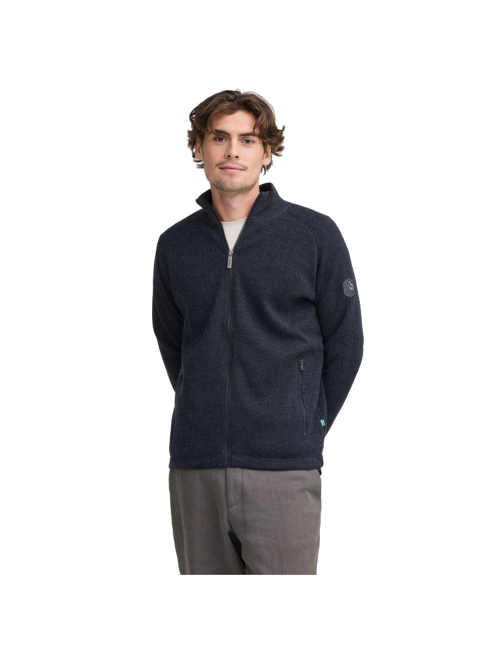 Ivanhoe Henry Full Zip Windjacke Stahlblau – Merinowolle – Blau