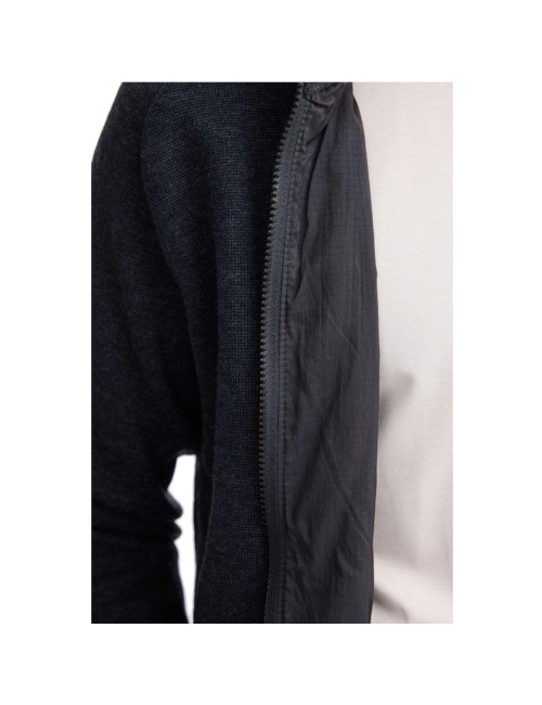 Ivanhoe Henry Full Zip Windjacke Stahlblau – Merinowolle – Blau