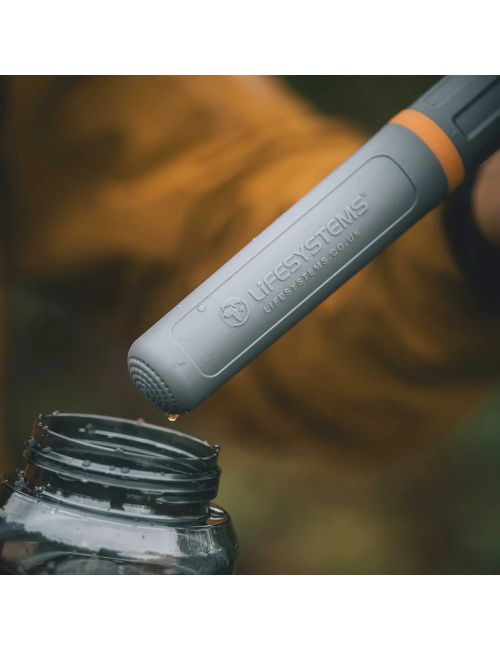 Botella con filtro de agua Lifesystems Filter + Purifier - Gris