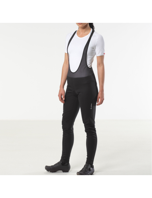 Cuissard de cyclisme long Loeffler W Bike Bib Tights AB Elastic pour femme - Noir