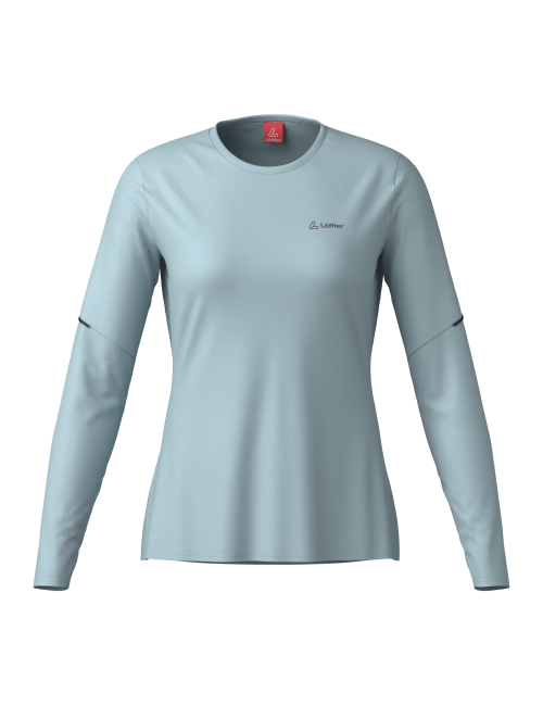 Loeffler women’s long-sleeved shirt, size W, Midshirt Motion – Light Blue