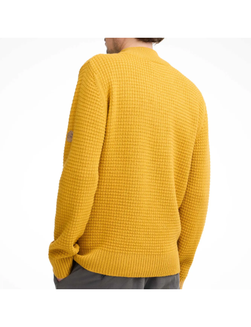 Jersey Ivanhoe de Moritz con media cremallera Autumn Blaze - 100 % lana - Amarillo