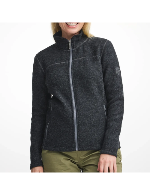 Chaleco de lana con cremallera completa para mujer de Ivanhoe, modelo Beata Bossa Nova - Rojo