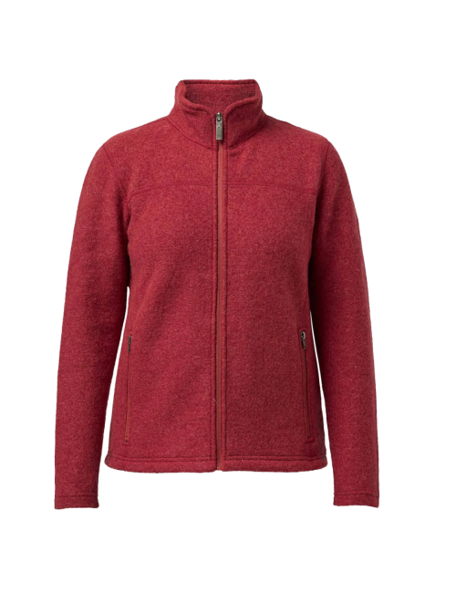 Chaleco de lana con cremallera completa para mujer de Ivanhoe, modelo Beata Bossa Nova - Rojo