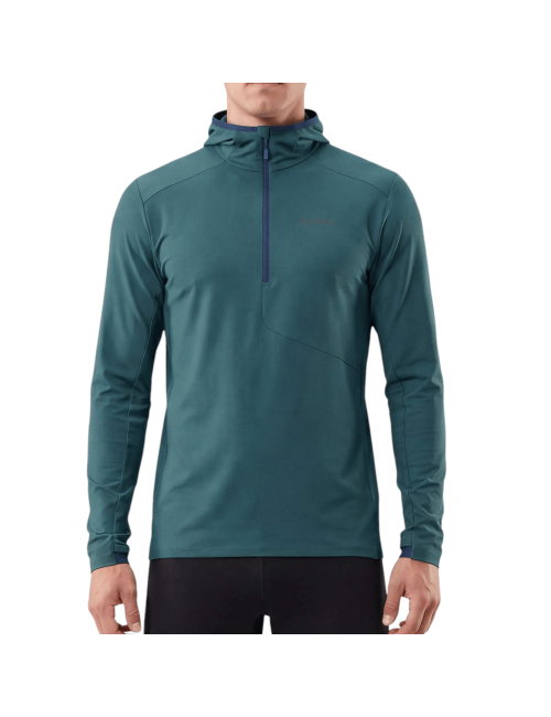 T-shirt de sport Loeffler à manches longues M Zip Hoody Motion Smeraldo - Pétrole