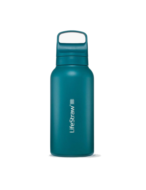 LifeStraw botella con filtro de agua Go 2.0 de acero inoxidable Cactus Green aislada 1 litro - Verde