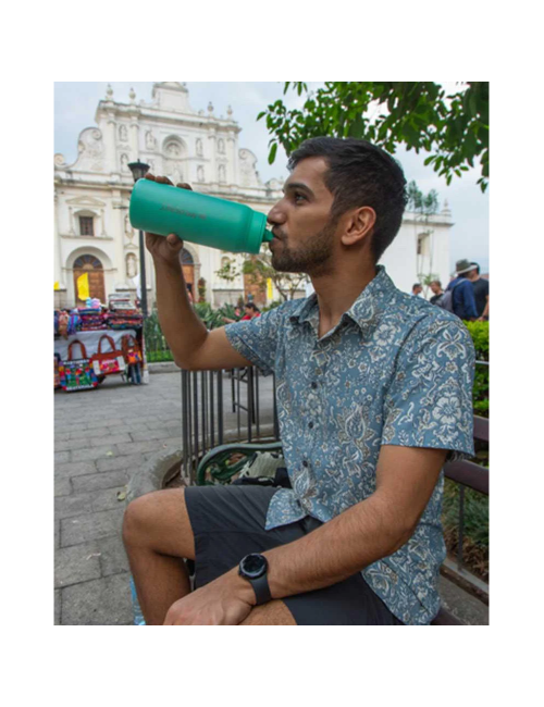 LifeStraw Wasserfilter Flasche Go 2.0 Kyoto Orange Edelstahl isoliert 700 ml - Orange