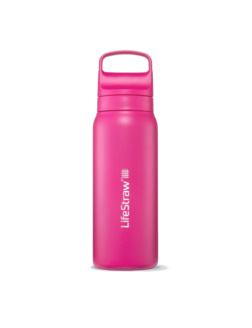 LifeStraw Go 2.0 Orchid Pink Stainless Steel Insulated Water Filter Bottle, 700 ml – Pink