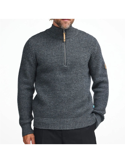 Pull à demi-zip Ivanhoe Moritz pour homme – 100 % laine, jaune