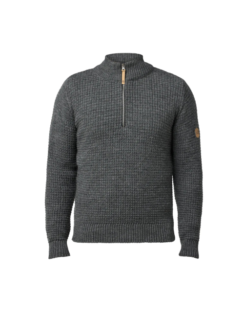 Ivanhoe Moritz Herrenpullover mit halbem Reißverschluss – 100 % Wolle, Gelb