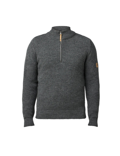Jersey de media cremallera Ivanhoe Moritz para hombre – 100 % lana, amarillo