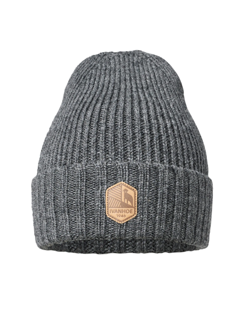 Ivanhoe ribbed knitted wool hat in Ipsum Grey – One Size – Grey