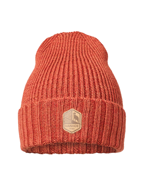 Ivanhoe ribbed knitted wool hat by Ipsum Red Clay – One Size – Orange