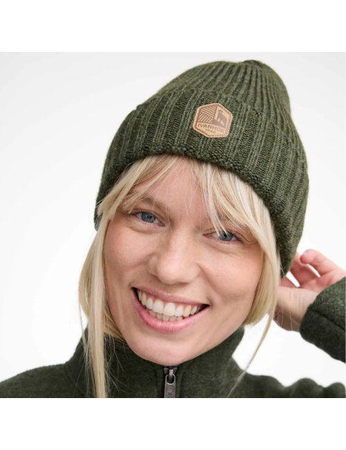 Berretto a coste Ivanhoe in maglia di lana Ipsum Loden Green - Taglia unica - Verde