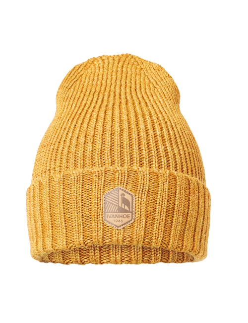 Gorro de punto con relieve «Ivanhoe» de lana Ipsum Autumn Blaze - Talla única - Amarillo