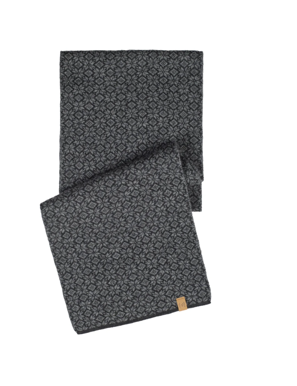 Ivanhoe-Strickschal aus Wolle „Fiona Graphite Marl“ – Einheitsgröße 185 x 27 – D Grau