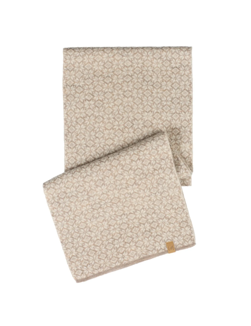 Ivanhoe gebreide sjaal van wol Fiona Sand - One Size 185x27- Beige