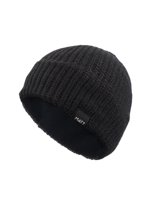 Bonnet Matt MattWarm - Taille unique - Laine mérinos - Noir