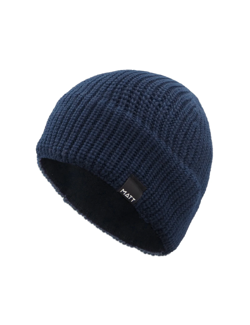 Matt-Mütze MattWarm – Einheitsgröße – Merinowolle Navy – Dunkelblau