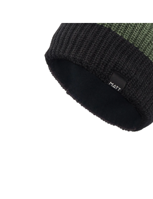 Matt beanie MattWarm – One Size – Merino wool – Green and Black