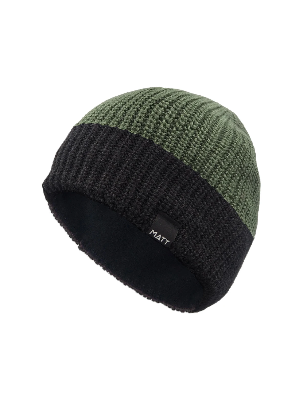 Matt beanie MattWarm – One Size – Merino wool – Green and Black